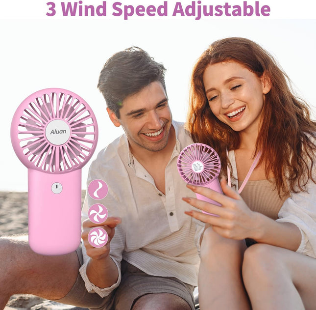 Aluan Handheld Fan Powerful Personal Mini Portable Speed Adjustable Battery Operated Usb Rechargeable Eyelash Fan For Kids Women
