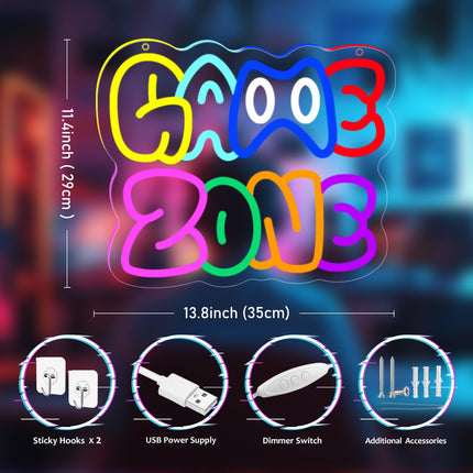 Game Zone Neon Sign, LED Gamer Neon Signs for Room Decor, Dimmable Gaming Light up Sign for Teens, Boys, Kids, Birthdays, Christmas, Video Game Decor s for Wall, Bedroom(Game Zone)