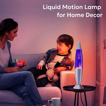 13.5 Inch Liquid Motion Lamp for Kids Adults Blue Purple Volcano Lamp Relaxing Night Light Table Desk Lamp Small for Bedroom, Living Room, Hallway Classic Retro Nightlight for Christmas, Birthday