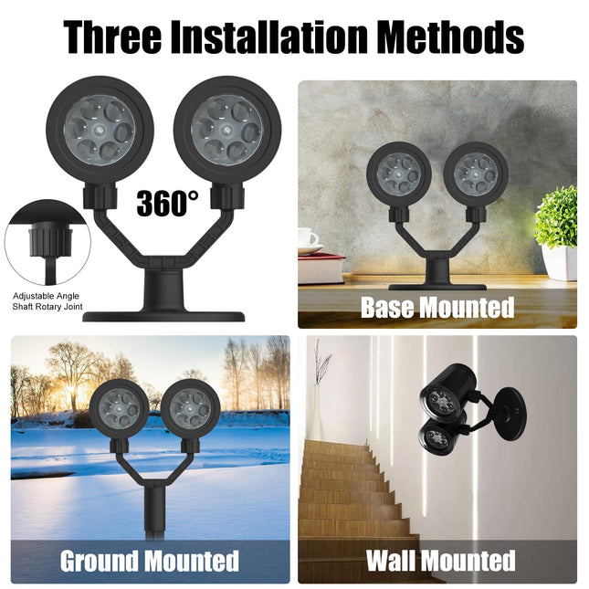 Christmas Snowflake Projector Lights Outdoor - Double Head Dynamic Snowflake Projector Lights with Waterproof Holiday Decorative Lighting for Indoor Outdoor, Xmas, Party, Yard Wall Decor