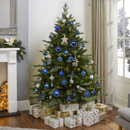 3.94" Large Christmas Balls Shatterproof Navy Blue Christmas Ornaments 6 Pcs Big Christmas Ornaments Balls for Christmas Tree Holiday Wedding Party Decoration