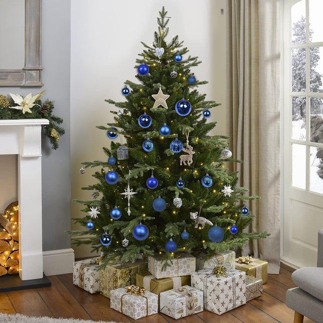 3.94" Large Christmas Balls Shatterproof Navy Blue Christmas Ornaments 6 Pcs Big Christmas Ornaments Balls for Christmas Tree Holiday Wedding Party Decoration