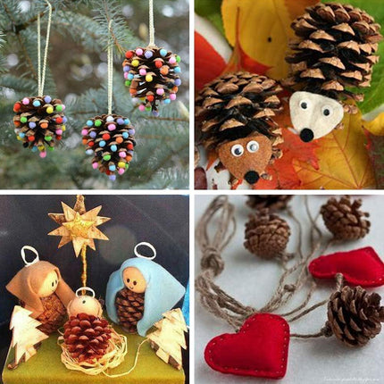 Winlyn 30 Pcs Christmas Hanging Real Preserved Pine Cones Ornaments 2"-3" Tall Christmas Tree Hanging Pinecone Ornaments