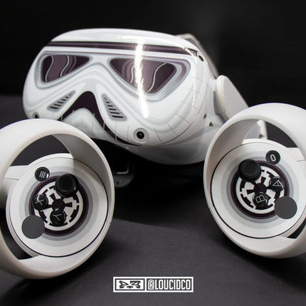 Star Storm Helmet Troop Skin Wrap Decal for Oculus Quest 2 Vinyl and Easy to Apply - Detailed Video Instructions, White