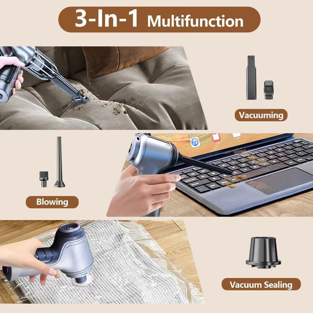 Wireless Handheld Car Vacuum Cleaner, 15000Pa Strong Suction Handheld Vacuum Cordless 3 In 1 Keyboard Vacuum Cleaner, Cordless Portable Mini Vacuum For Car, Home, Office, Pet Hair Cleaning