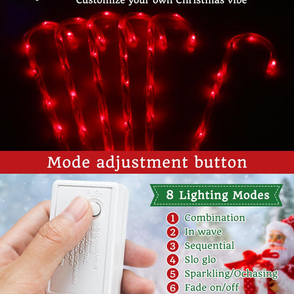 Luditek 29" Christmas Candy Cane Pathway Markers Set of 12 Christmas Outdoor Outside Decorations Lights 8 Blinking Modes Indoor Holiday Xmas Yard Patio Garden Walkway Decor