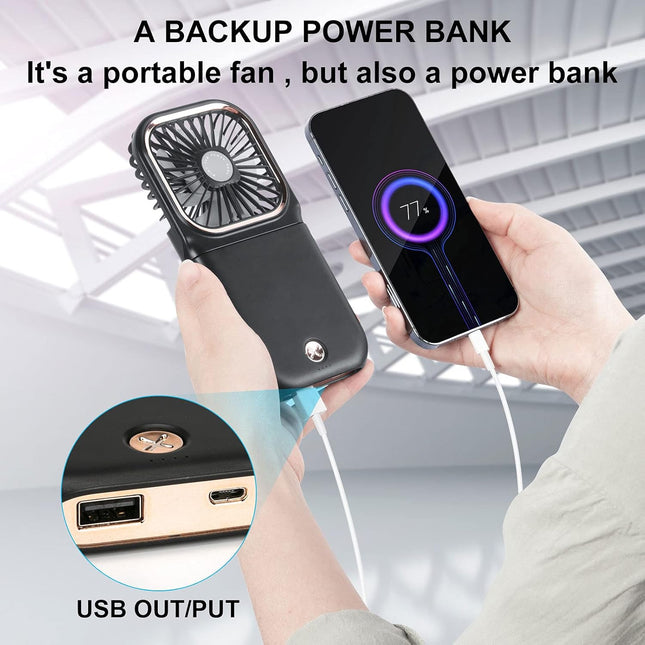 Handheld Fan Mini Portable Fan, Upgrade Small Personal Fan With 3 Speeds Neck Fan Rechargeable Portable Fan, Good For Travel Home