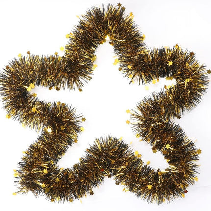 4Pcs Graduation Party Tinsel Garland 26 Feet Black Gold Tinsel Twist Banner Metallic Tinsel Grad Party Hanging Ornament for Graduation Party DIY Wreath Craft Home School Tree Wall Decoration