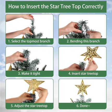 Artificial Mini Christmas Tree with LED Lights, 21 Inch Table Top Christmas Tree with Pine Cones, Silver Balls, and Gold Fawn for Holiday and Christmas Decoration