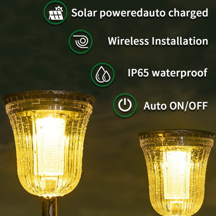 JSOT Garden Decoration Lights-6 Pack Solar Outdoor Landscape Path Lights IP65 Waterproof, Warm Christmas Solar Lights for Outside, Solar Walkway Light for Yard Garden, Lawn, Path, Driveway.