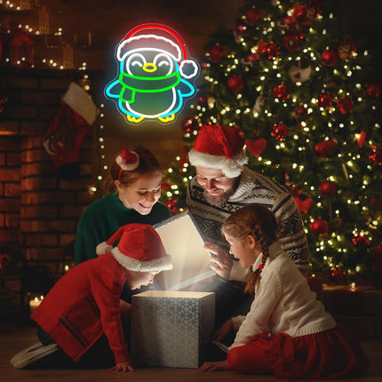 Christmas Neon Signs for Wall Decor Penguin Neon Sign Christmas Neon Lights Dimmable Christmas Led Signs for Bedroom Wall Party Birthday Christmas Decor Presents Penguin Decor