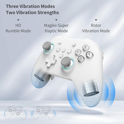 AKNES Guli Kit KK3 MAX Controller, Hall Joysticks&Triggers Controller for Switch/Android/iOS/Steam Deck, 4 Back Buttons, Maglev/Rotor/HD Vibration, Wired/Wiress with 1000Hz Polling Rate for Wins-Grey