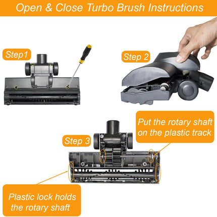 For Shop Vac Turbo Brush Head 1.25 Plus 2 12 Inch Vacuum Hose Adapter Compatible With Shop Vac Vacuum Attachment For Pet Hair Removal For Shopvac Using 1 14'' & 2 12'' Accessories