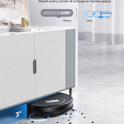 Laresar Robot Vacuums And Mop Combo, Max 4500Pa Suction, Evol 3 Robotic Vacuum Cleaner With Auto Carpet Boost, Selfcharging Robot Vacuum, App&Remote&Voice Control, Ideal For Pet Hair And Carpets