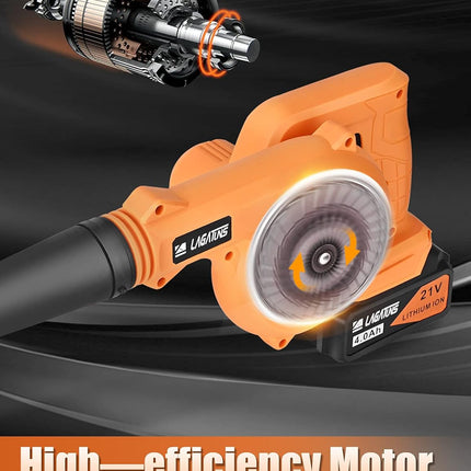Blower Cordless，with 21V 4.0 Ah Lithium Battery Powered , 2 in 1 Sweeper & Vacuum for Clearing Dust,,Car Vacuum, Patio/Deck/Garden Cleaning, Garage Dusting
