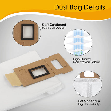 Dust Bag For Roborock S7 S7+ Vacuum Cleaner Autoempty Dock, 3L Large Capacity Cleaner Bag For Roborock S7 S7 Plus 7Pack