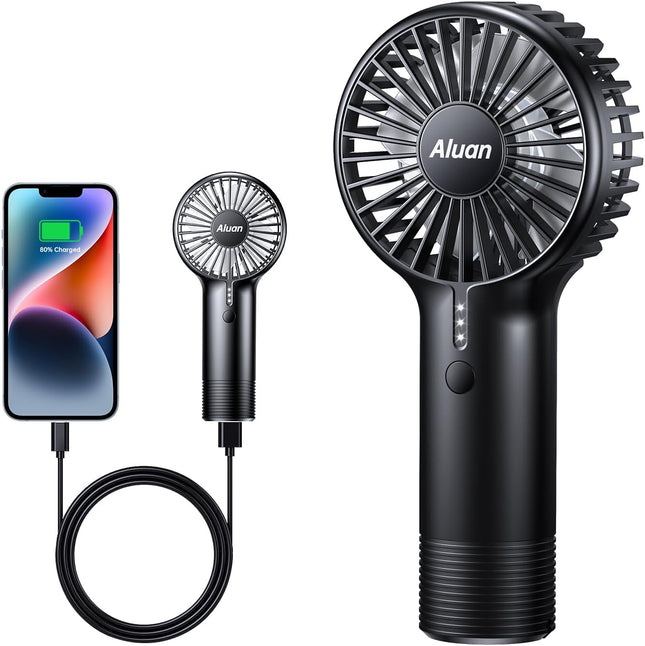 Aluan Handheld Fan Mini Fan Portable Hand Held Fan Rechargeable 4800Mah Battery Operated Fan With Power Bank Powerful 3 Speeds