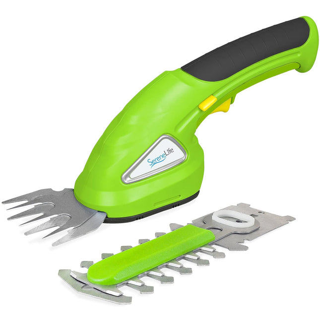 Cordless Handheld Grass Cutter Shears, Portable Lightweight Electric Hedge Shrubbery Trimmer, Hand Held Garden Clippers Powered with Rechargeable 3.6V Battery, Changeable Blade Trimmers