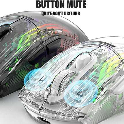 Bluetooth Wireless Mouse, Transparent RGB Mechanical Dual Mode Gaming Mouse, A Must-Have Cool USB Computer Mouse for Gaming and Esports…