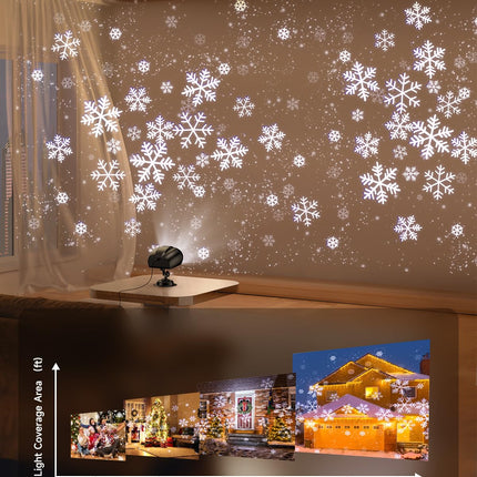 Double Head Christmas Snowflake Outdoor Projection Light,Waterproof Christmas Lights, 180°Rotation Christmas Lights Outdoor, Suitable for Indoor Christmas Holiday Garden Patio Christmas Decorations