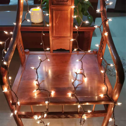 100 Clear Mini Brown Wire Christmas Lights 23ft Incandescent Waterproof String Lights, UL Approved, Fairy Lights for Outdoor, Indoor, Home, Party, Holiday, Xmas Tree Decoration