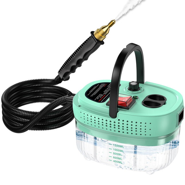 Steam Cleaner, 1200Ml High Pressure Steamer For Cleaning Handheld Steam Cleaner For Home,Hightemperature Steamer Cleaner For Car,Upholstery,Kitchen, Bathroom, Carpet，Grout And Tilemint
