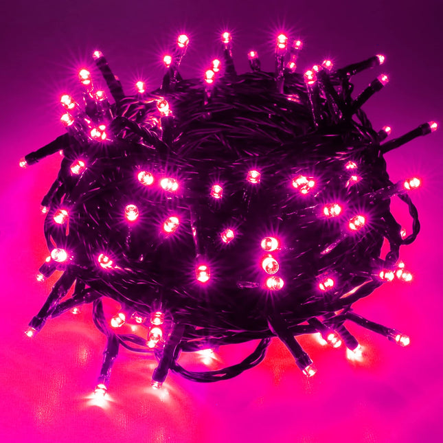 Pooqla Pink String Lights, 200 LED 66 ft Indoor and Outdoor Decorative LED Lights, 8 Modes Valentines Day Pink Fairy Lights for Home Yard Patio Wedding Party Christmas Valentines Day Decoration