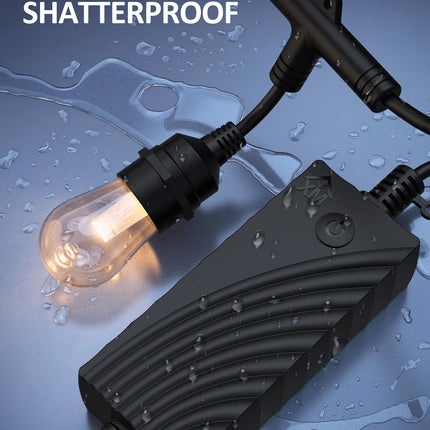 XMCOSY+ Outdoor String Lights, Smart 98Ft RGBW Patio Lights Waterproof, App Control, Work with Alexa, Color Changing LED String Light for Outside Yard