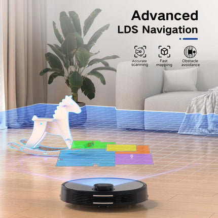 Coredy Sl200 Robot Vacuum, Cuttingedge Laser Navigation, 2600Pa Turbo Suction, 450Ml Dustbin, 120Mins Runtime, Mapping X 5, Wifialexa Robotic Vacuum Cleaner, Cleans Floors And Carpets, Pets Hair