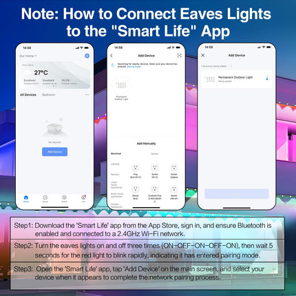 Smart Permanent Outdoor Lights for House, 100ft RGB+IC Permanent Christmas Lights Outdoor, IP67 Waterproof with DIY Scene for Christmas Halloween All Holiday Decor, Work with Alexa, Google Assistant