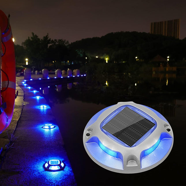 Volisun Solar Driveway Lights Dock Marine Lights 8Pack,2 Colors In 1,Outdoor Led Deck Lights,Solar Powered Waterproof Driveway