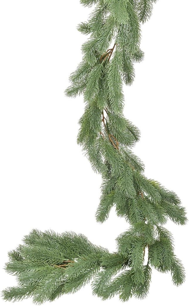 6Ft Christmas Pine Garland, Christmas Greenery Garland Realistic Spruce Garland Artificial Pine Leaves for Holiday Mantel Fireplace Table Centerpiece Decor