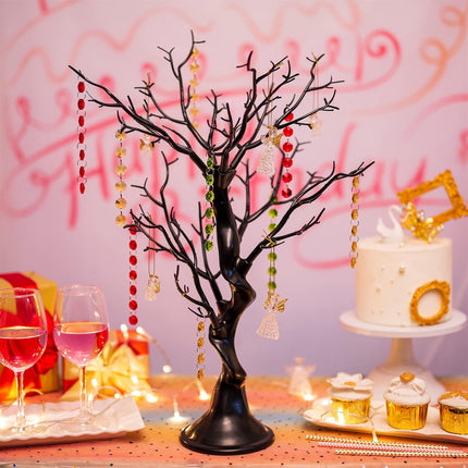 Sziqiqi Small Artificial Tree for Table Centerpiece Black Fake Trees 1.9FT Faux Tree for Party Birthday Garden Home Halloween Decorations Gothic