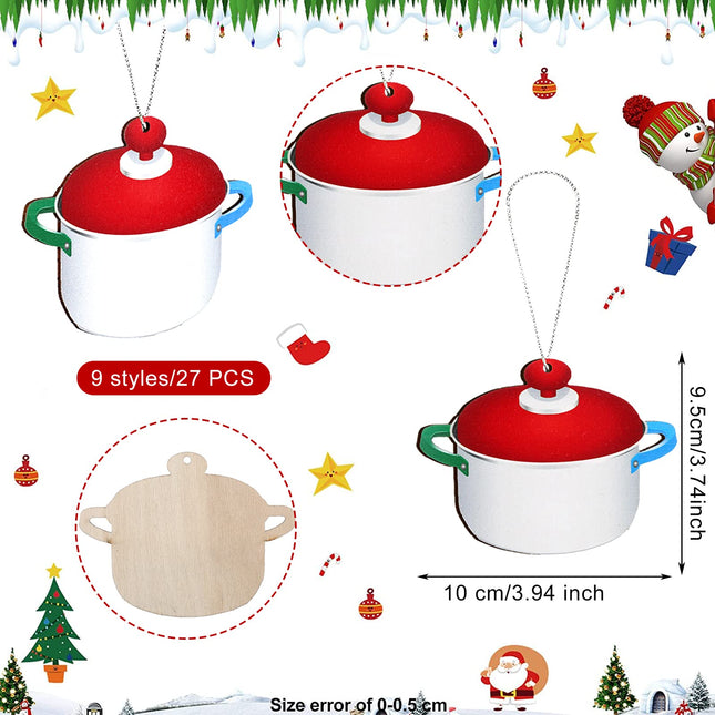 27 Pieces Chef Christmas Ornament Baking Ornaments Cooking Chef Ornament Christmas Tree Ornament Topper Decoration Xmas Decor Sets Baking Christmas Hanging Ornaments with Rope for Tree Baker