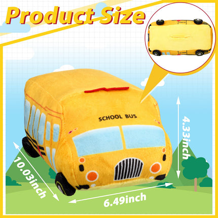 Shappy Back to School Tree Topper 10'' School Bus Plush Tree Decoration Teacher Appreciation Tree Ornaments for Back to School Party Decoration First Day of School Party Indoor Outdoor