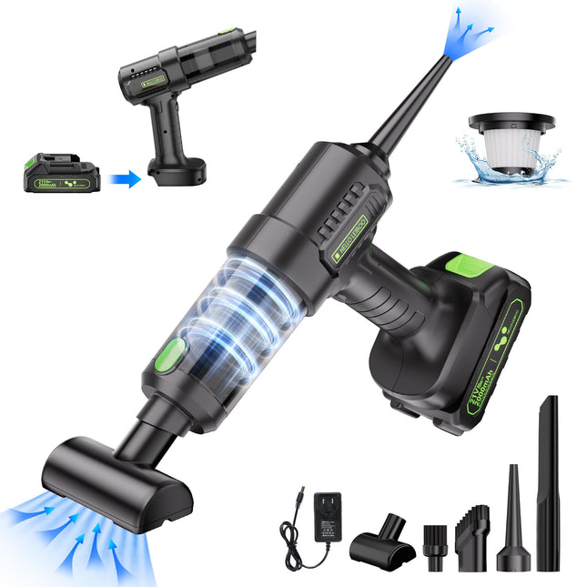 Helloleiboo Handheld Vacuum Cordless 16000Pa Car Vacuum Cleaner High Power 4 In 1 Portable Car Vacuum Cordless With Removable21V Rechargeable Battery For Car Home Office Pet