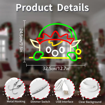 Christmas Neon Sign Christmas Elfs Led Sign Neon Christmas Lights Led Window Christmas Decorations Light Up Christmas Sign Lighted Christmas Little Elf Wall Decor