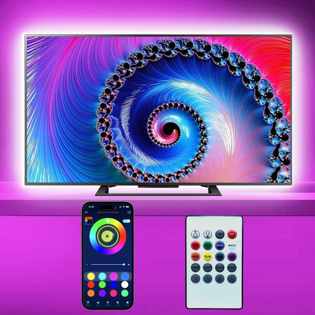 ZOZOO LED Lights for TV, 13.12ft RGB TV Led Backlight for 32-60 Inch, USB Powered TV LED Lights with Remote and App Control, Music Sync Color Change for Gaming Room Decor