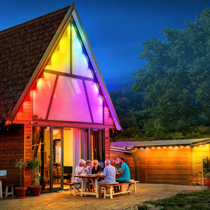 Permanent Outdoor Lights, 100ft Eternity RGB Built in Chip Outdoor Lights 60 LED Smart Eaves Lights IP67 Waterproof for Christmas Party Outdoor, Control with App/Remote 209 Scene Modes