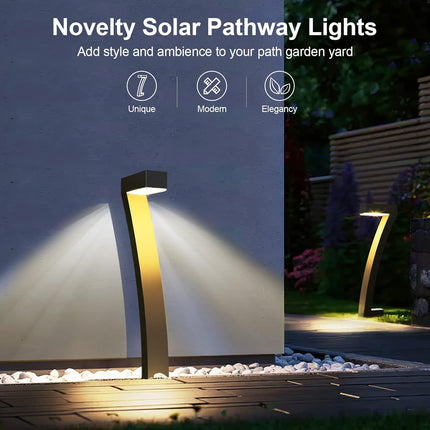 Wdtpro Solar Outdoor Lights Pathway, 6 Pack Bright Outdoor Solar Lights Waterproof, 12 Hrs Solar Garden Lights Decorative, Auto O