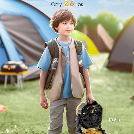 Portable Camping Fan For Tents 20000Mah Rechargeable Battery Operated Fan With Led Light, Portable Travel Fans For Home, Desk