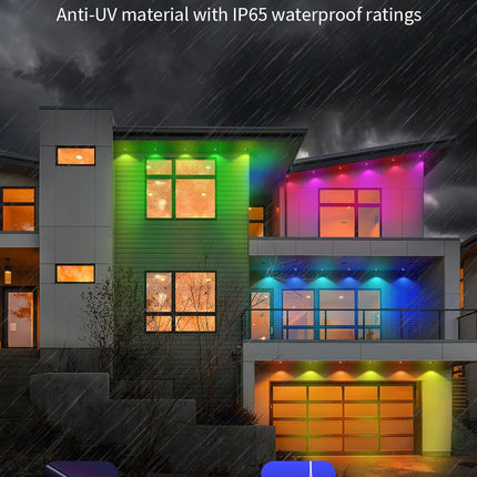 Permanent Outdoor Lights Pro,120ft Smart RGB+IC Outside Lights with 80 LEDs, IP65 Waterproof Eaves Lights for Christmas All Holiday Decorations, Work with Alexa, Google