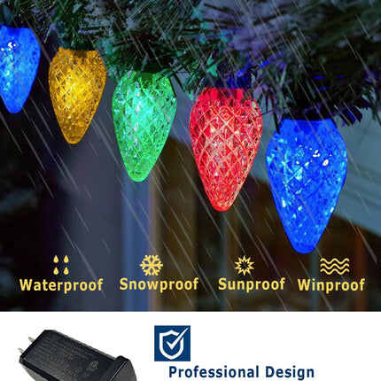 Smart RGB C9 Christmas Lights Outdoor 79FT 100LEDs, DIY Chasing Effects LED Christmas Lights with Timer Music Sync APP Remote, Waterproof Extendable Color Changing String Lights for House Outdoor