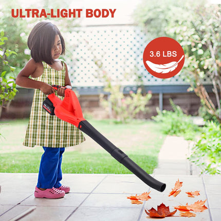 Hitish Cordless Leaf Blower, 20V 130MPH Electric Leaf Blower with 2 x 2.0Ah Battery & Fast Charger, Portable Leaf Blower with 2 Section Tubes & 2 Speed Control for Blowing Leaves, Snow Debris & Dust