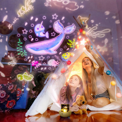 21 Sets of Films, Kids Night Light Projector for Bedroom, Ceiling, Baby Night Light Projector, Star Galaxy Projector with 360° Rotating for Kids Baby Girls, Birthday, Christmas, Nursery, Room Decor
