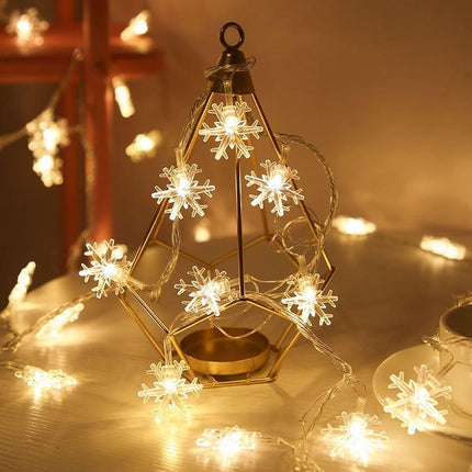 Dazzle Bright Christmas Snowflakes String Lights, 100 LED 49FT Waterproof Christmas Lights Plug in with 8 Modes for Indoor Outdoor Holiday Wedding Party Xmas Tree Garden Decorations (Warm White)