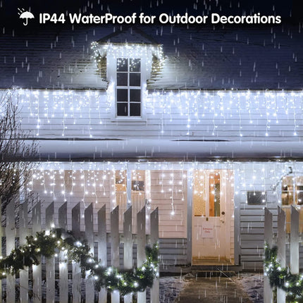Led Christmas Lights Outdoor Christmas Decorations Hanging Lights 400LED 8 Modes 75 Drops, Outdoor Indoor Fairy String Lights for Christmas Party, Holiday, Wedding Decorations (CoolWhite)