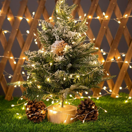 Fairy Lights Plug in, 50FT 500LED Firecracker String Lights Waterproof Silver Wire, for Bedroom/DIY/Party/Garden/Porch/Patio/Backyard/Christmas Tree, with Remote Timer & 8 Modes, Warm White
