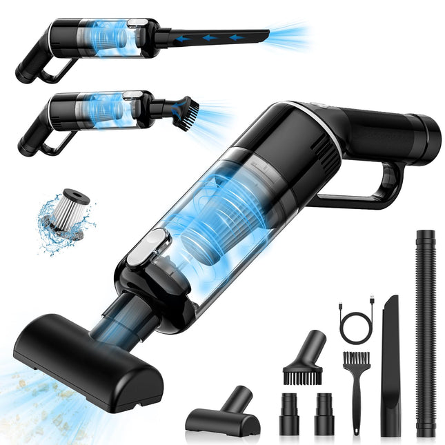 Handheld Vacuum Cordless,Car Vacuum Cleaner With Large Capacity Dust Bin,Hand Held Vacuum Cordless Rechargeable,Mini Hand Vacuum With Multi Accessories,Lightweight Portable Vacuum For Car,Home