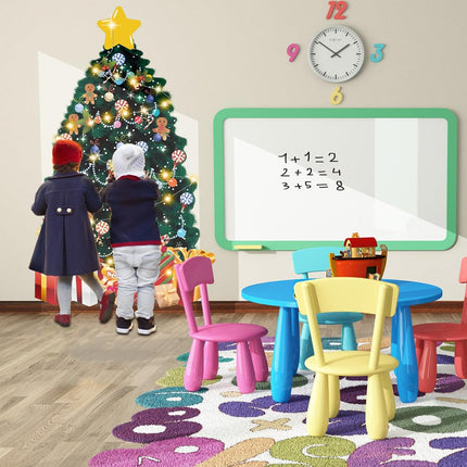 SietDESEO 51 x 31 Inch Multicolor Christmas Tree Bulletin Board Decoration with Fairy Lights, Paper Material